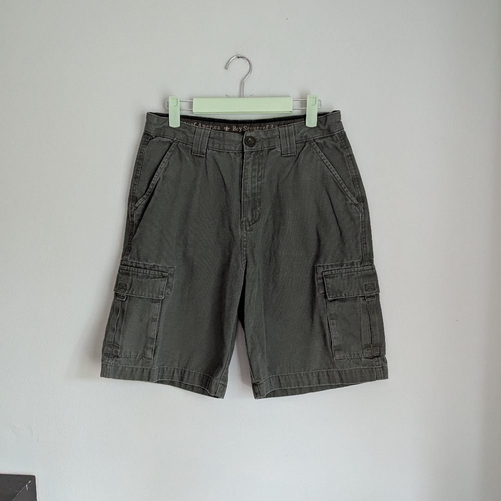 Boy Scouts of America Uniform Shorts Boys 18 Youth Green Cargo 209